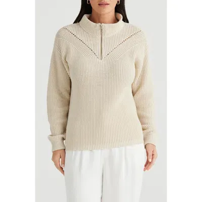 Brave + True Brave+true Marden Quarter Zip Sweater In Natural