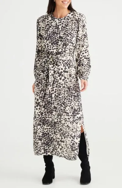 Brave + True Brave+true Turning Point Print Long Sleeve Maxi Dress In Element