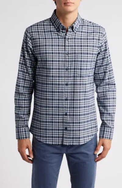 Brax Daniel Plaid Flannel Button-down Shirt In Dark Navy