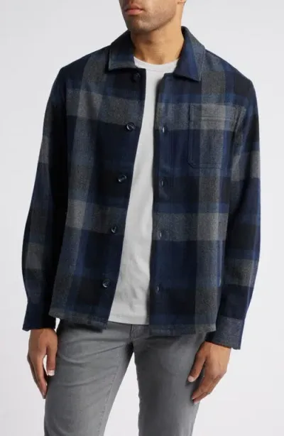 Brax Santiago Button-up Overshirt In Dark Navy