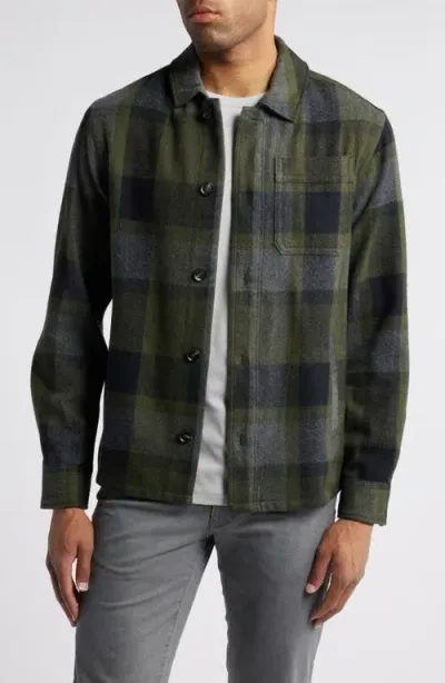 Brax Santiago Button-up Overshirt In Olive