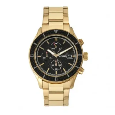 Breed Maverick Chronograph Leather-band Watch W/date In Gold