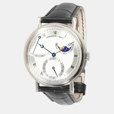 Pre-owned Breguet Silver 18k White Gold Classique 7137bb/11/9v9 Automatic Men's Wristwatch 39 Mm