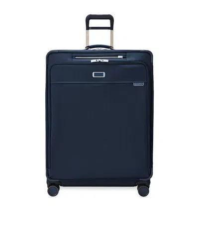 Briggs & Riley Baseline Extra Large Expandable Spinner Suitcase In Navy