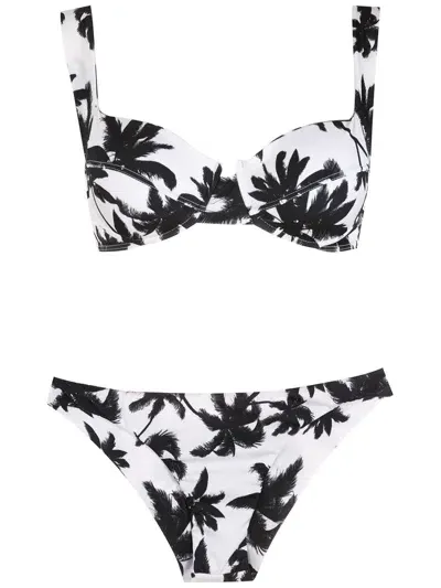 Brigitte Print Coqueiros Bikini Set In Black