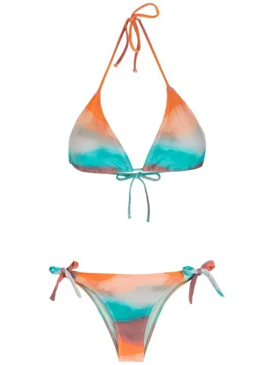 Brigitte Print Triangle Bikini Set In Multicolour