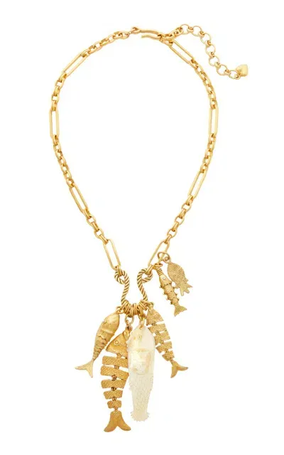 Brinker & Eliza Go Fish Necklace In Gold