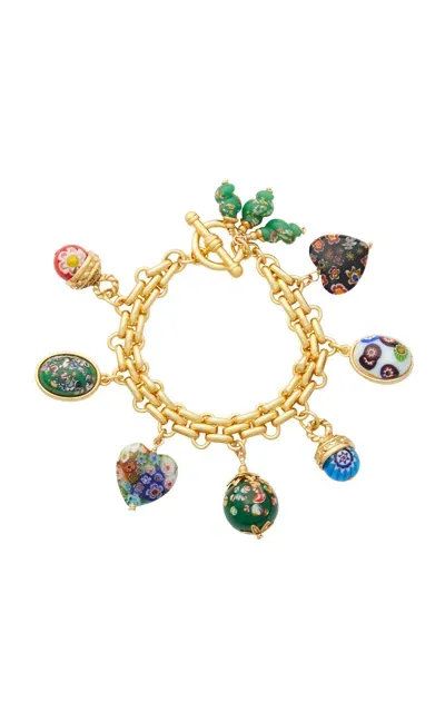 Brinker & Eliza Spellbound Gold-plated Glass Charm Bracelet