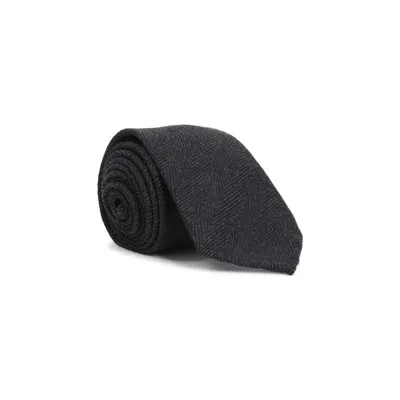 Brioni Anthracite Grey Wool Tie