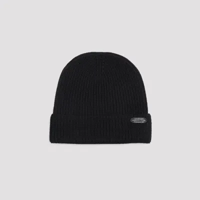 Brioni Black Wool Knitted Beanie