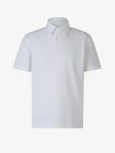 Brioni Cotton Piqué Polo In White