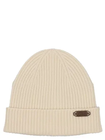 Brioni Fisherman S Rib Beanie In White