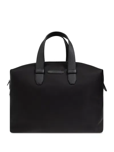 Brioni Holdall With Logo Patch In Black