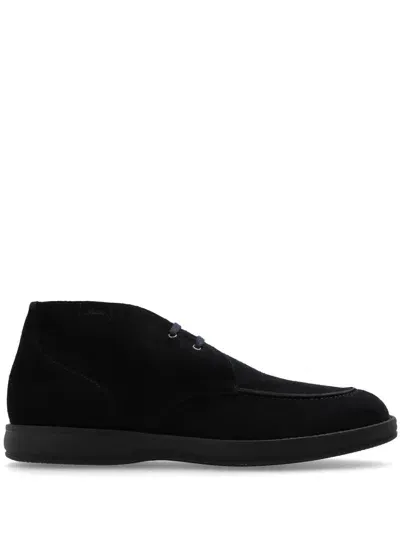 Brioni Journey Suede Desert Boots In Blue