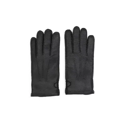 Brioni Leather Gloves 9 In Black