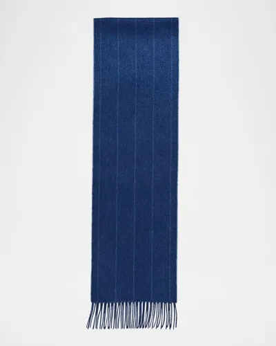 Brioni Men's Fringe Silk Cashmere Scarf In Sky Blue