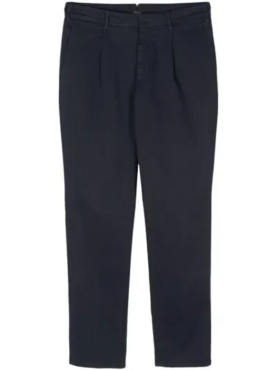 Brioni Organic Cotton Trousers In Blue