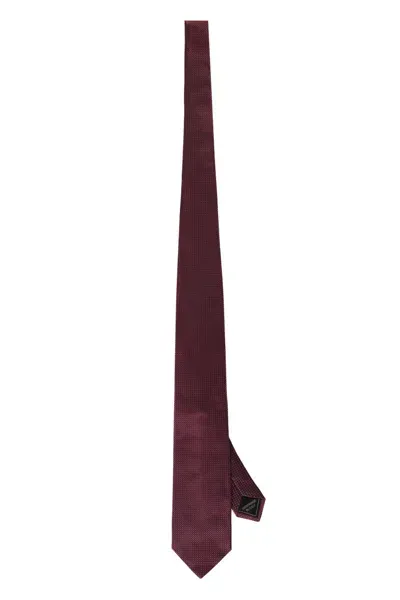 Brioni Silk Tie In Burgundy