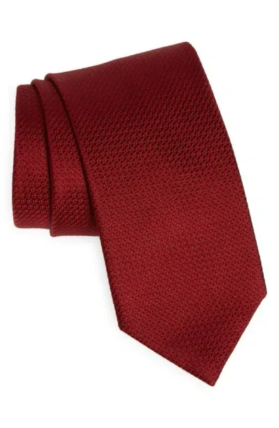 Brioni Men's Textured Silk Tie In Bordeaux