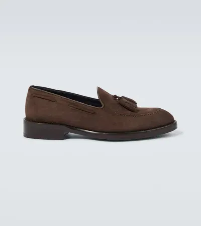 Brioni Suede Loafers In Coffee