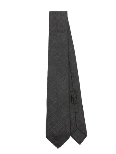 Brioni Twill Tie In Gray