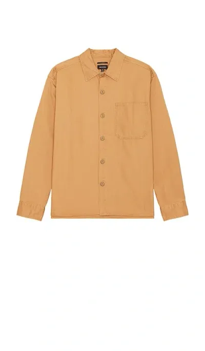 Brixton Selden Overshirt In Tobacco Brown