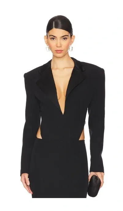 Bronx And Banco Luisa Blazer Bodysuit In Black