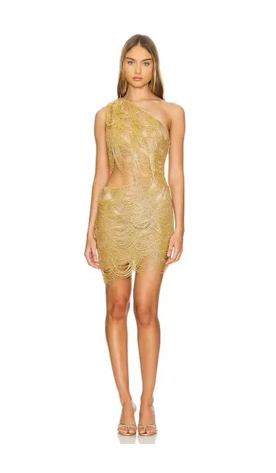 Bronx And Banco X Revolve Wayla One Shoulder Mini Dress In Metallic Gold