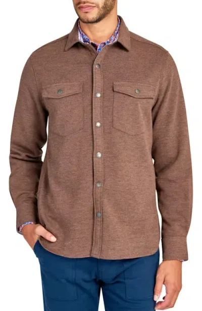 Brooklyn Brigade Denim Shirt Jacket In Brown