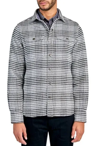 Brooklyn Brigade Houndstooth Printed Shirt Jacket In Grey