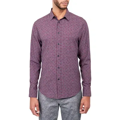 Brooklyn Brigade Medallion 4-way Stretch Performance Long Sleeve Shirt In Plum