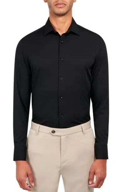 Brooklyn Brigade Slim Fit Solid Performance Dress Shirt In Black