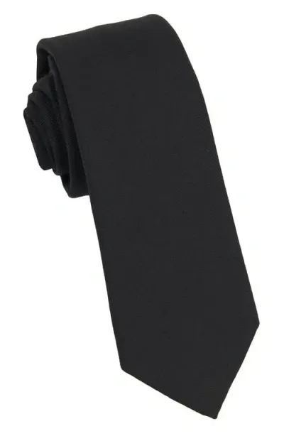 Brooklyn Brigade Solid Cotton Tie In Black