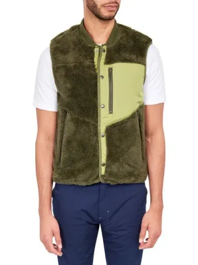 Brooklyn Brigade Solid Fuzzy Vest In Green