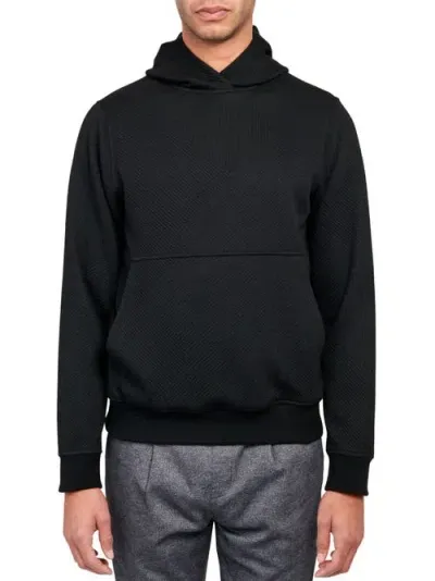 Brooklyn Brigade Solid Quilted Knit Hoodie In Black