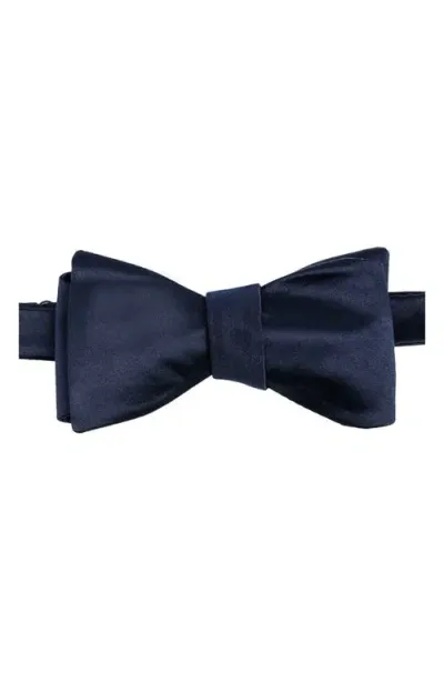 Brooklyn Brigade Solid Satin Bow Tie In Navy