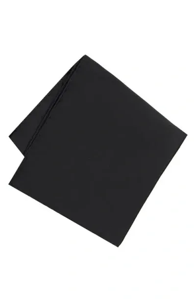 Brooklyn Brigade Solid Satin Pocket Square In Black