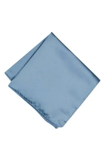 Brooklyn Brigade Solid Satin Pocket Square In Blue