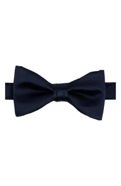 Brooklyn Brigade Solid Satin Pre-tied Bow Tie In Navy