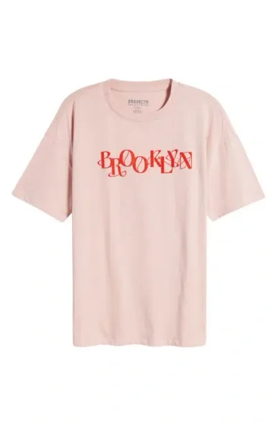 Brooklyn Industries Amour Flocked Cotton T-shirt In Pale Mauve