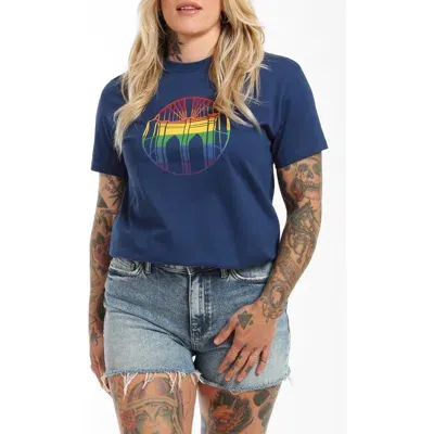 Brooklyn Industries Brooklyn Bridge Pride Cotton Graphic T-shirt In Mood Indigo