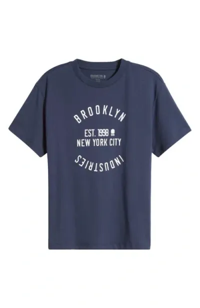 Brooklyn Industries Circle Logo Cotton Graphic T-shirt In Mood Indigo