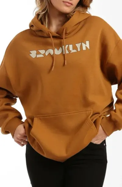 Brooklyn Industries Diagonal Logo Graphic Hoodie In Cathay Spice