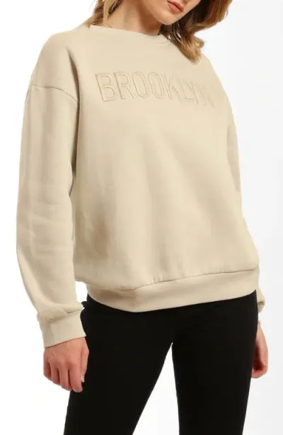 Brooklyn Industries Eva Logo Sweatshirt In Silver Birch