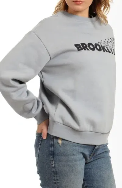 Brooklyn Industries Flight Logo Graphic Sweatshirt In Blue Fog