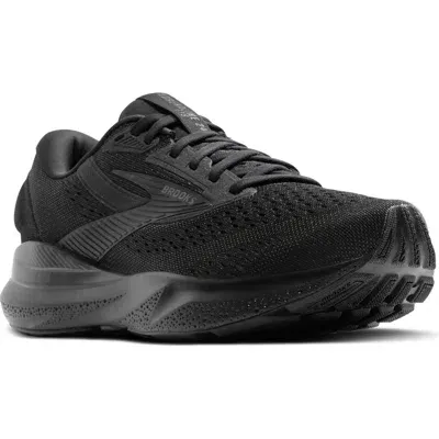 Brooks Adrenaline Gts 24 Running Shoe In Black/black/ebony