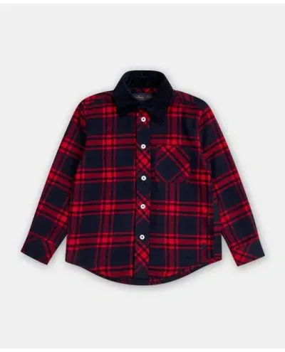 Brooks Brothers Kids'  Boys Brushed Cotton Plaid Flannel Sport Shirt With Contrast Collar In Navy