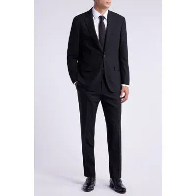 Brooks Brothers Explorer Collection Solid Black 100s Wool Suit