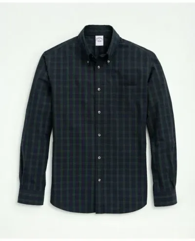 Brooks Brothers Friday Shirt, Poplin Black Watch In Green