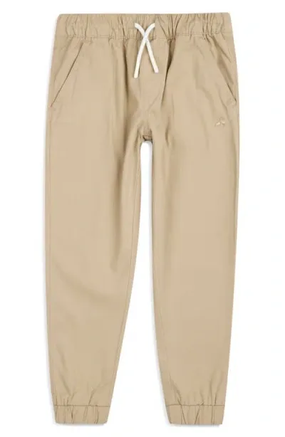 Brooks Brothers Kids' Drawstring Cotton Twill Joggers In Sand